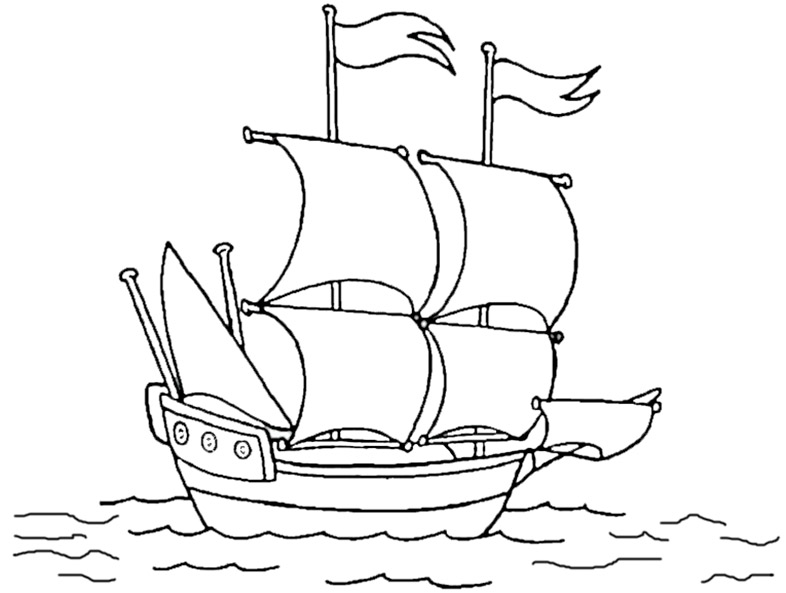 Ausmalen Segelschiffe 6